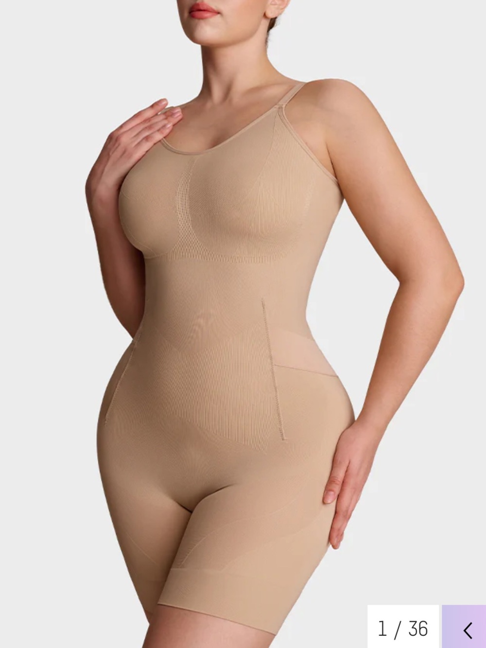 Seamless Brown Full-Body Shaper - Sleek Firm Control